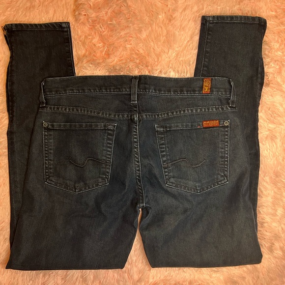 7 For All Mankind Gwenevere Dark Wash Skinny Jeans - Picture 4 of 9